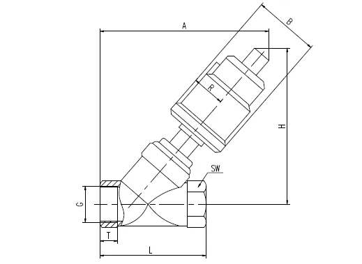 NCJ Series Angle Seat Valve - Thread Type